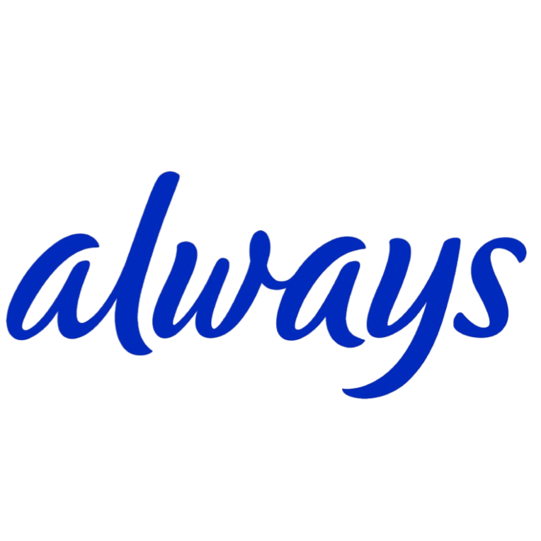 The word 'always' written in blue cursive script.