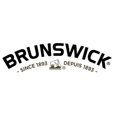 Brunswick logo with text stating "Since 1895" and "Depuis 1895" with a circular design.