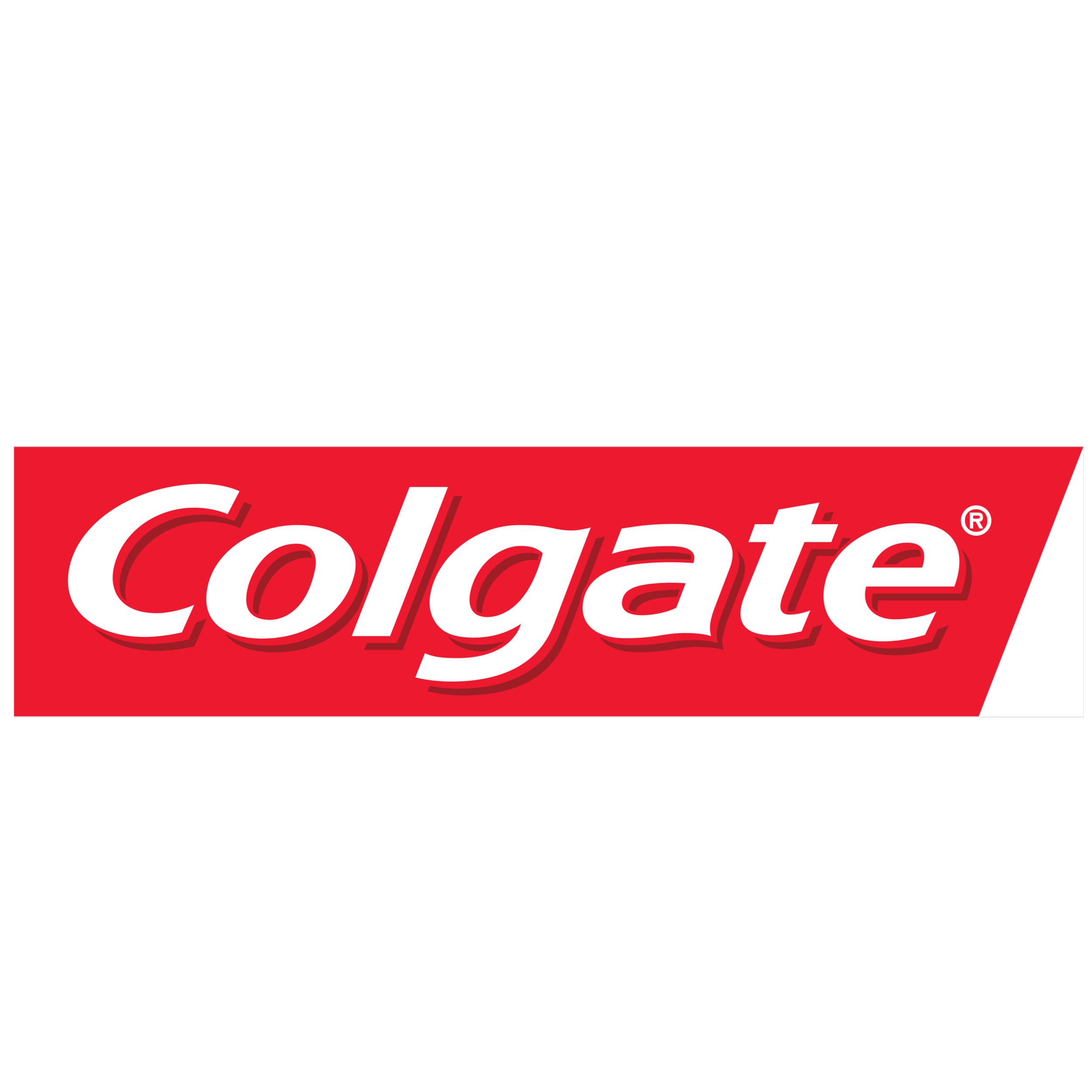 Colgate logo with white text on a red background.