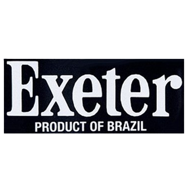 Exeter brand logo with text 'Product of Brazil' on black background.