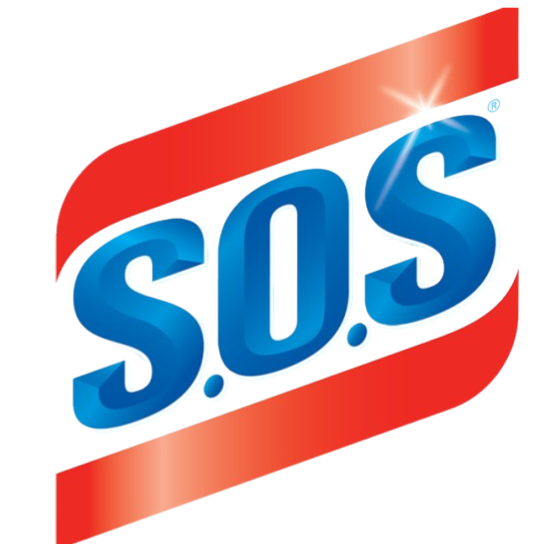A logo with the text 'S.O.S' in large blue letters, with a red swoosh above and below the text.