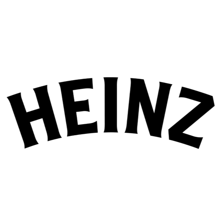 The word "HEINZ" written in large, bold, black letters with a curved arrangement.