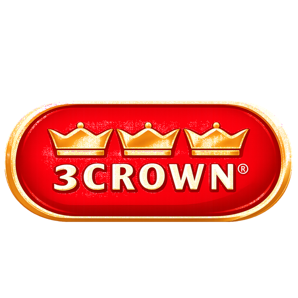 Logo of 3 Crown with three gold crowns above the text