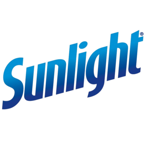 The word "sunight" in large, blue, 3D letters with a colorful rainbow reflection.
