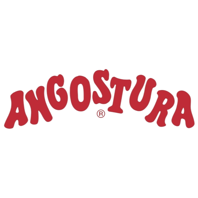 Angostura Logo written in red, comic-style letters with a black outline