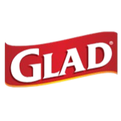 Graphic with the word 'GLAD' in red stylized letters and a rainbow-colored underline.