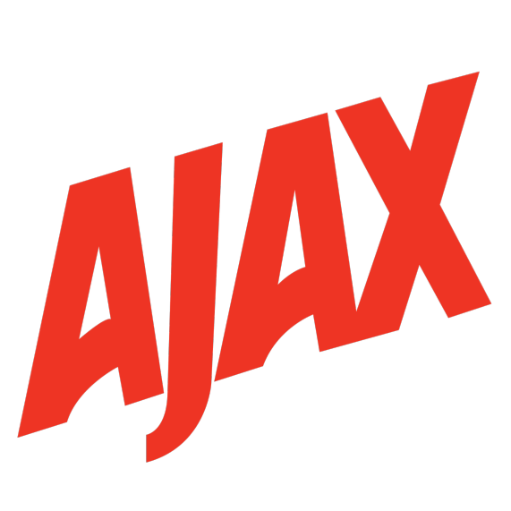 Red, bold text spelling out 'AJAX' on a black background.