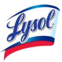 Lysol logo with blue, red, and white colors.