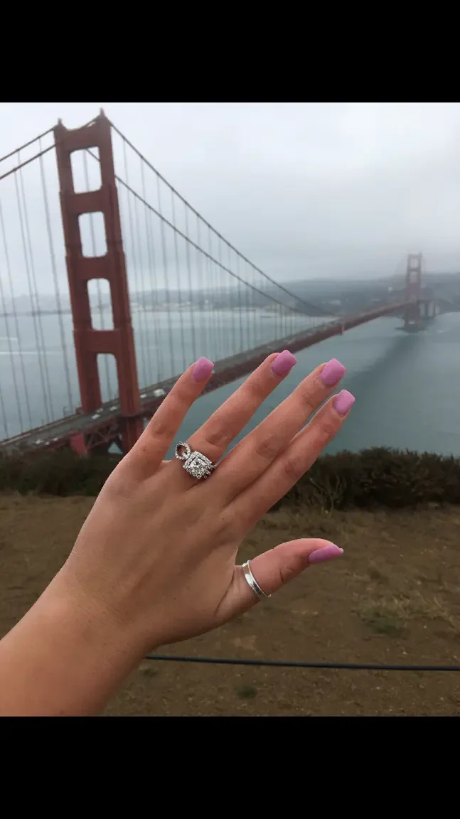 Custom diamond white gold engagement ring