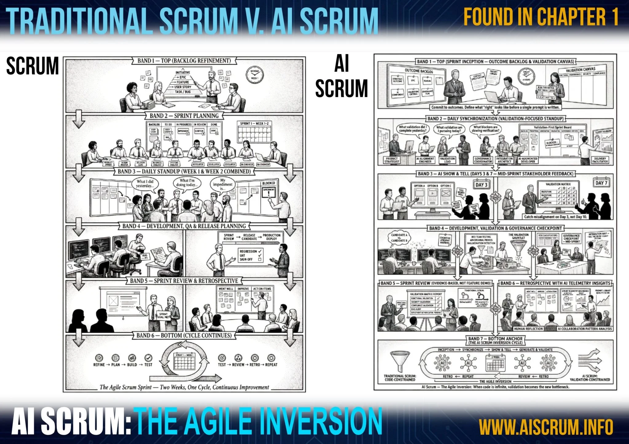 Traditional Scrum Versus AI Scrum