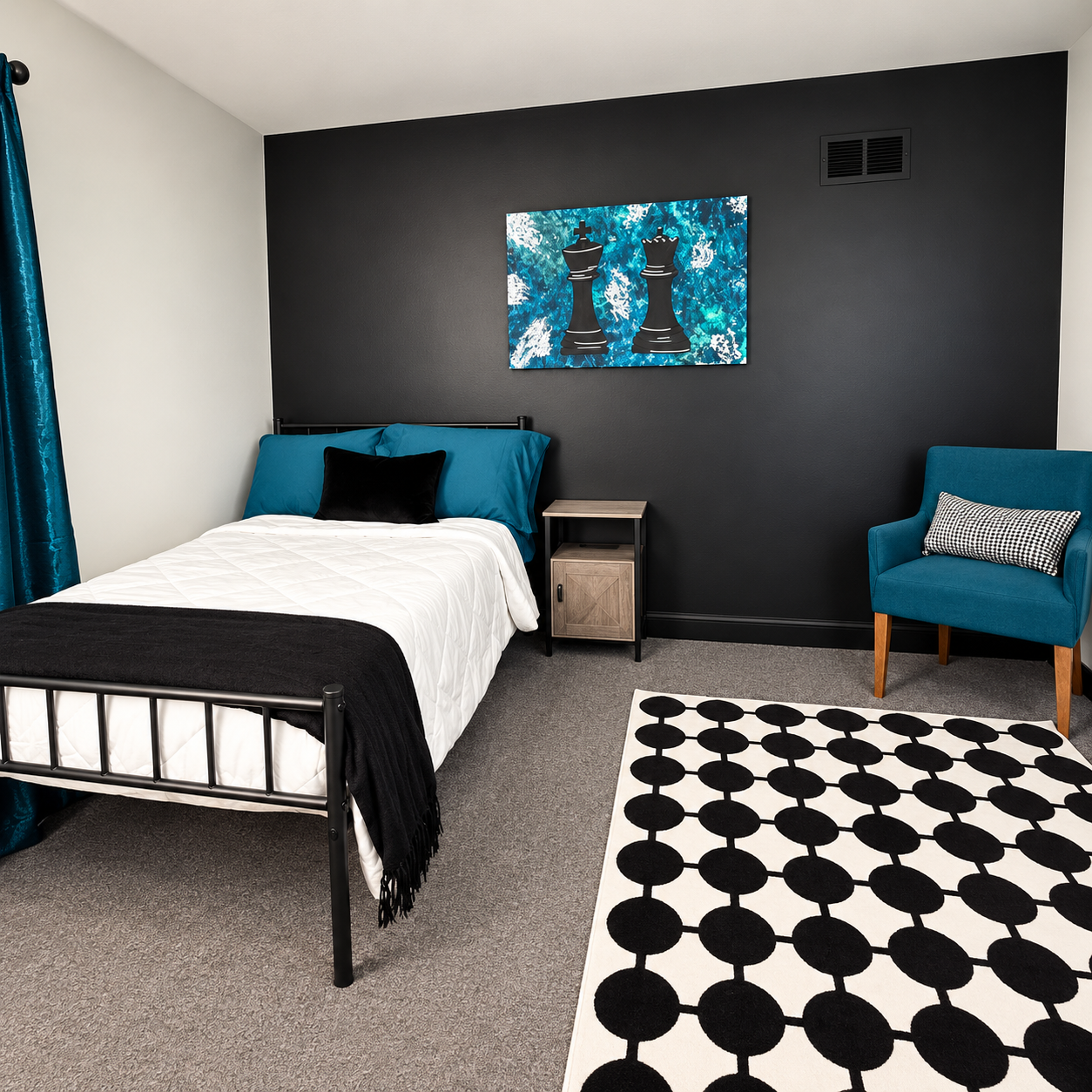Modern Teal and Black Bedroom.png