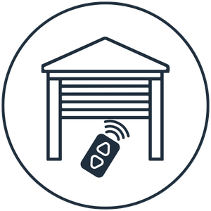 Garage door with remote control icon