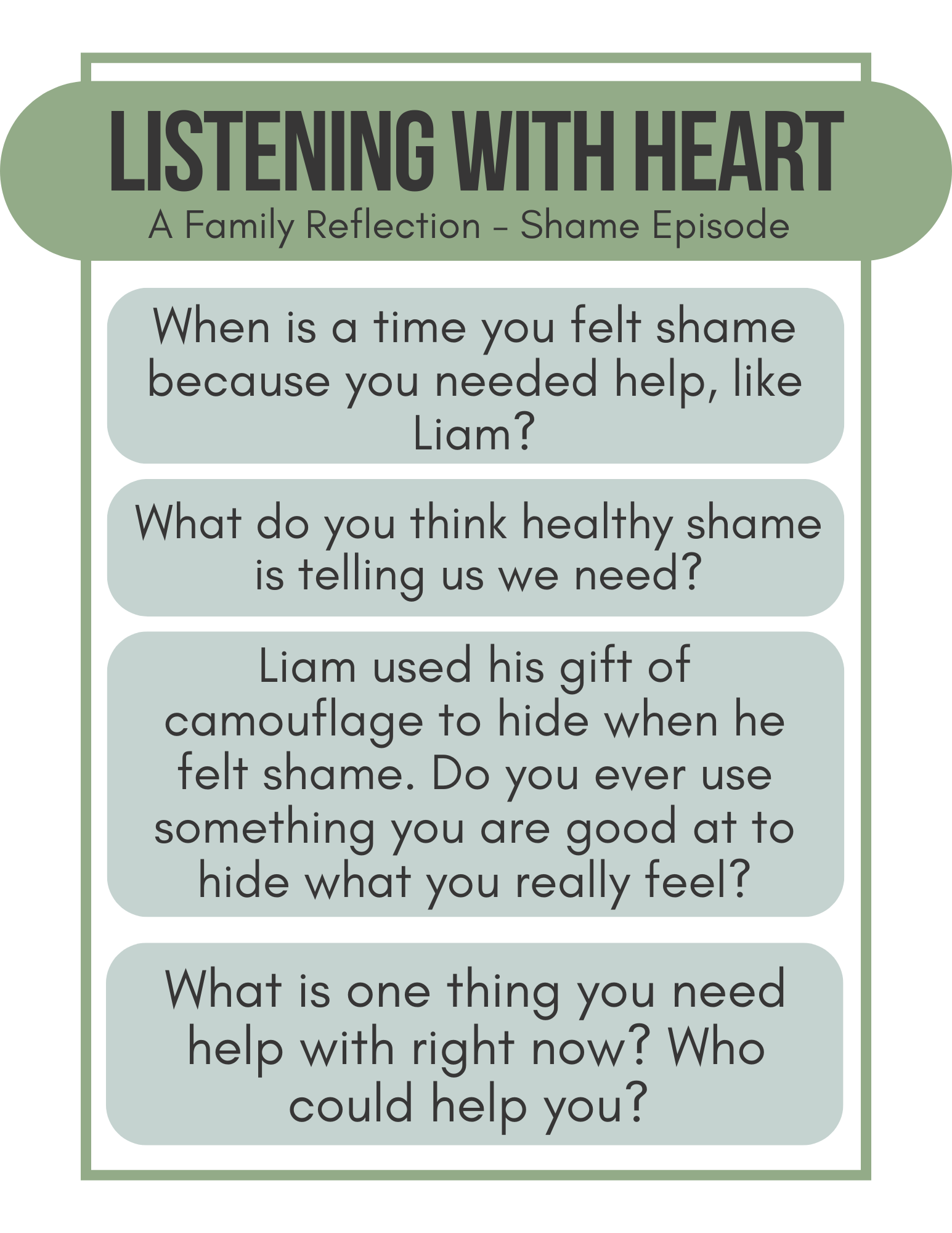 Shame Family Reflection
