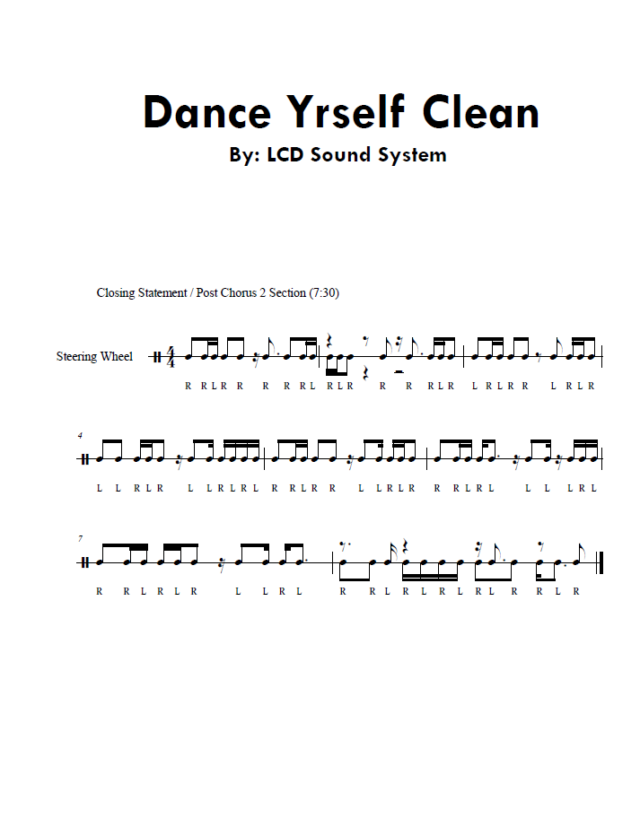 Steering Wheel Rhythms | Transcribed Rhythms from Real Songs