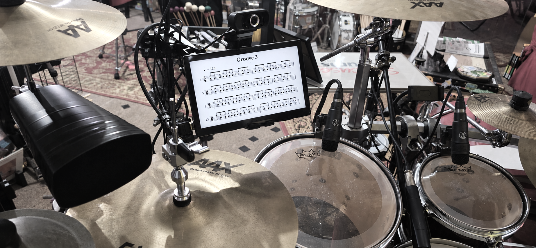 How to Build a Drumset Screen Setup for Drum Lessons and Practice