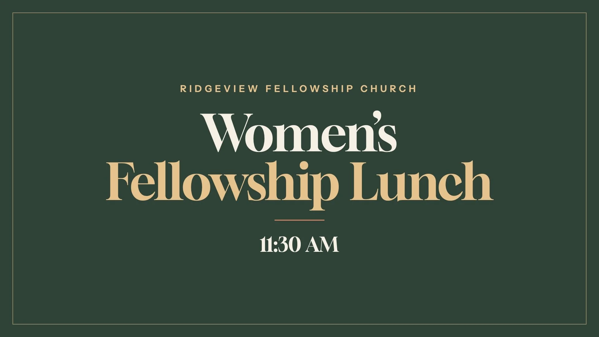 Women’s Fellowship Lunch
