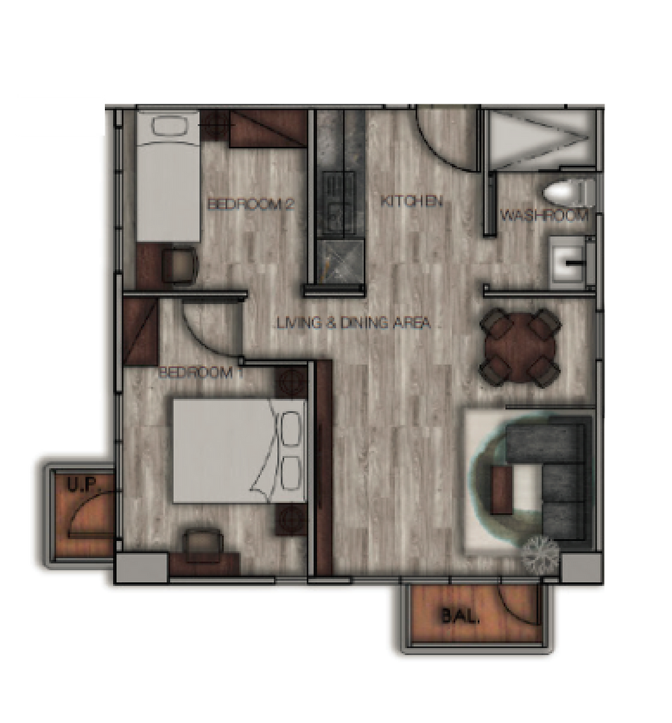 Beak Terrace 2 Bedroom Layout Serviced Apartment North Point