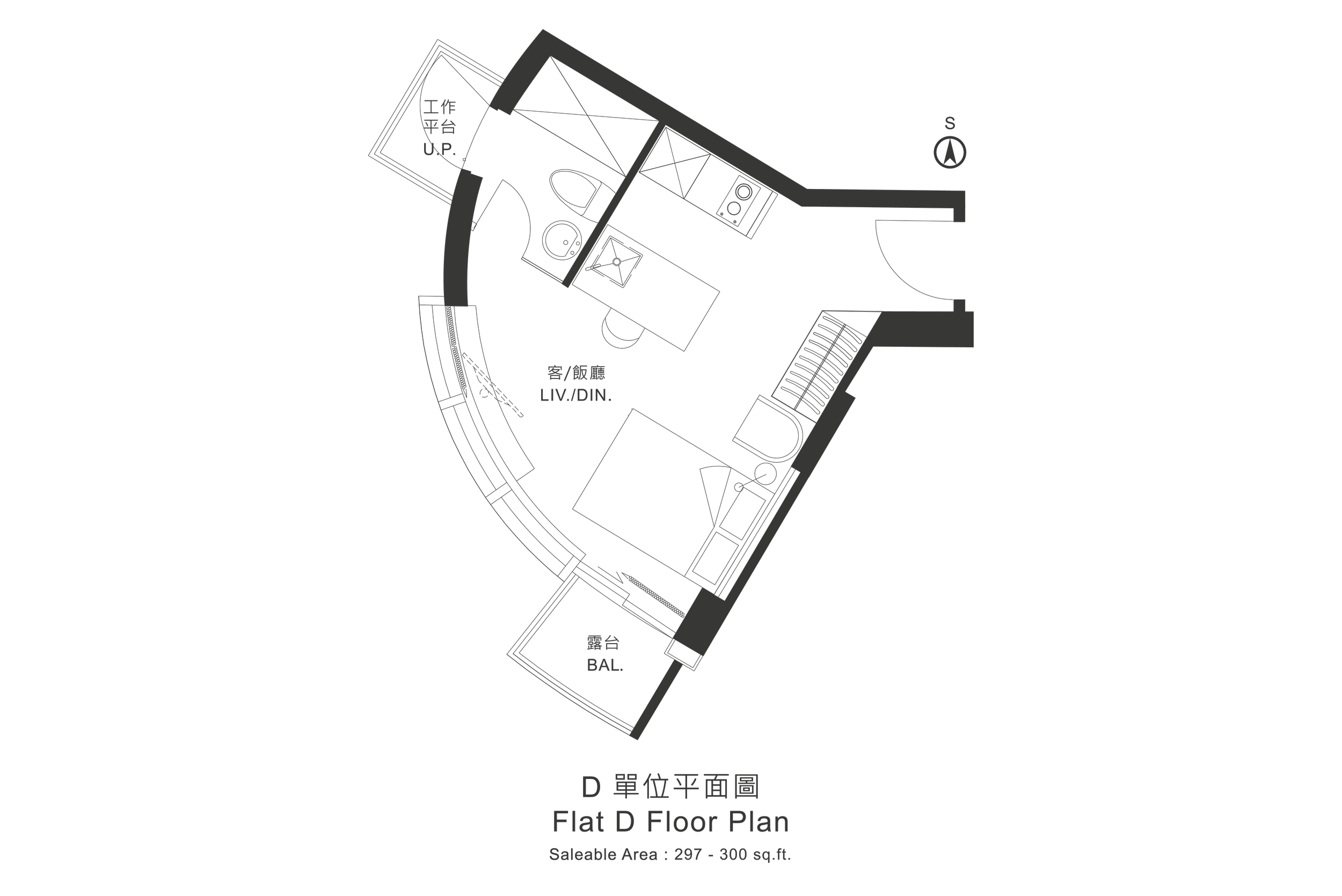 DHome Studio Unit D Floor Plan