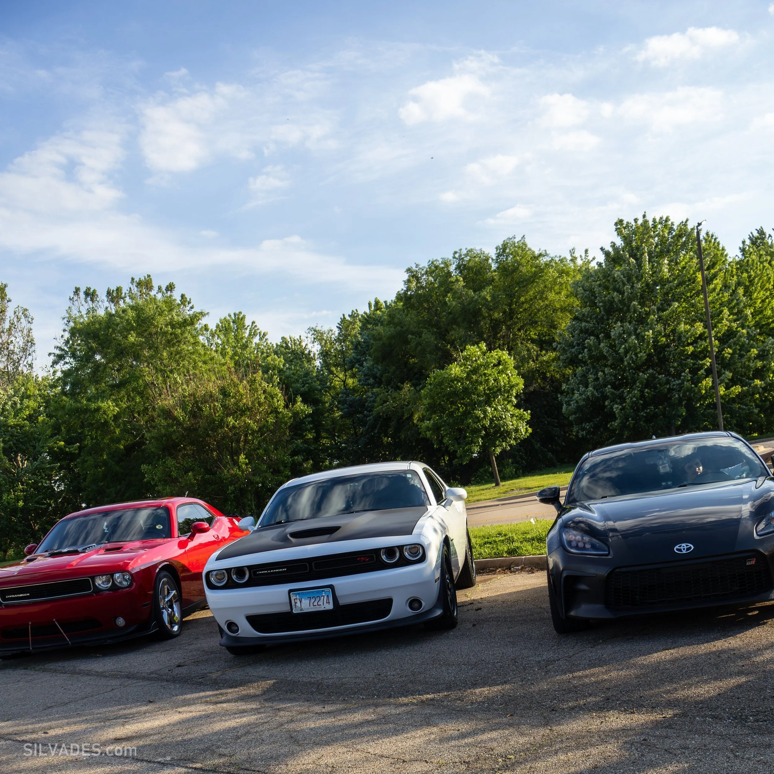 Lineup of cars at a central Illinois meet