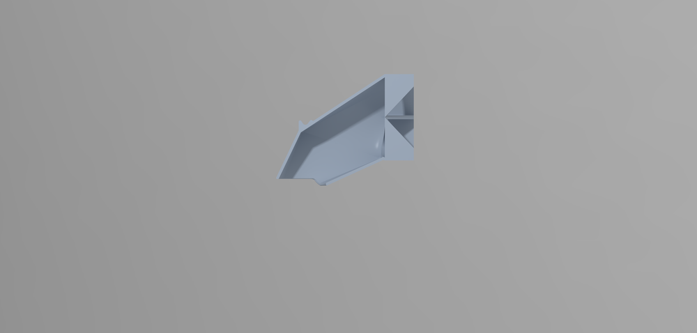 Half-section CAD view of a DeWalt table saw to bucket dust collection adapter