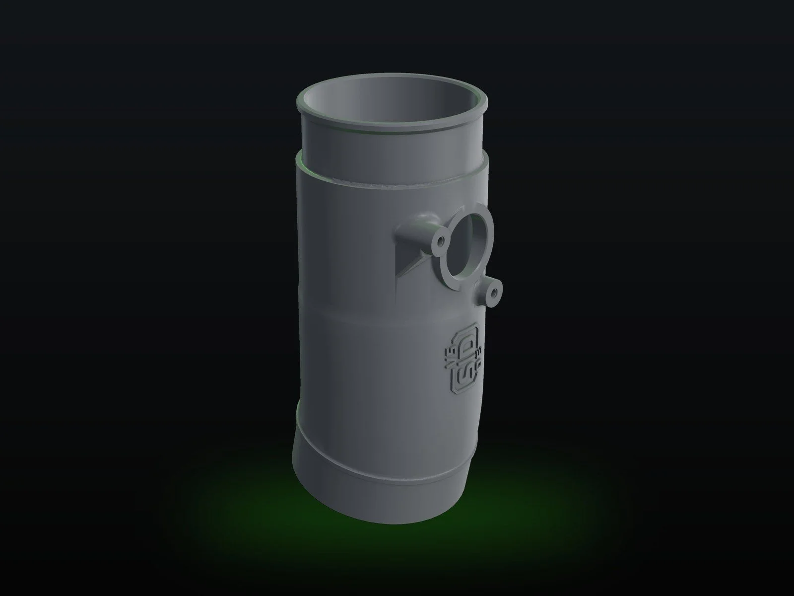 Concept render of the SilvaDes Volvo T6 intake v5 MAF housing