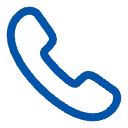 Icon of a telephone receiver in blue.