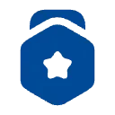 Lock icon in blue.