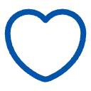 Blue outline of a heart.