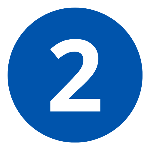 A blue circle with the white number 2 in the center.