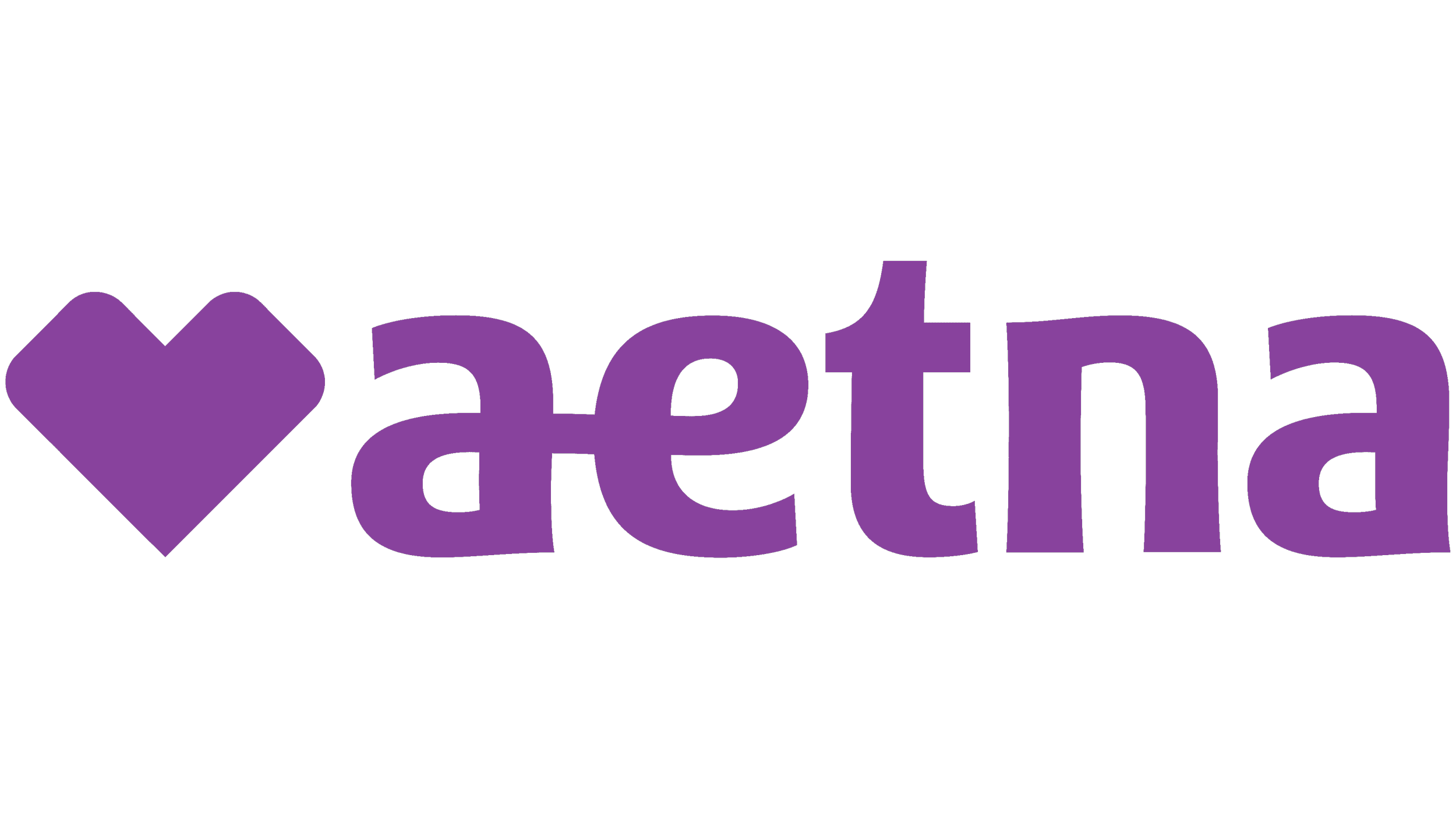 Purple heart symbol followed by the word "aetna" in purple text.