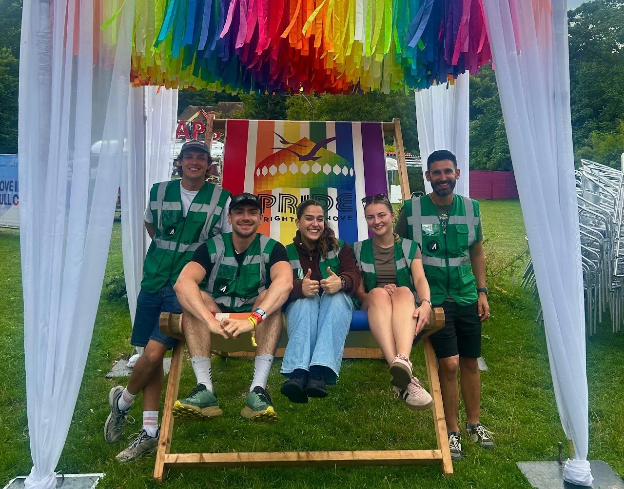 Event team working on accreditation and VIP scanning at Brighton Pride on the Park 2025, supporting smooth access control.