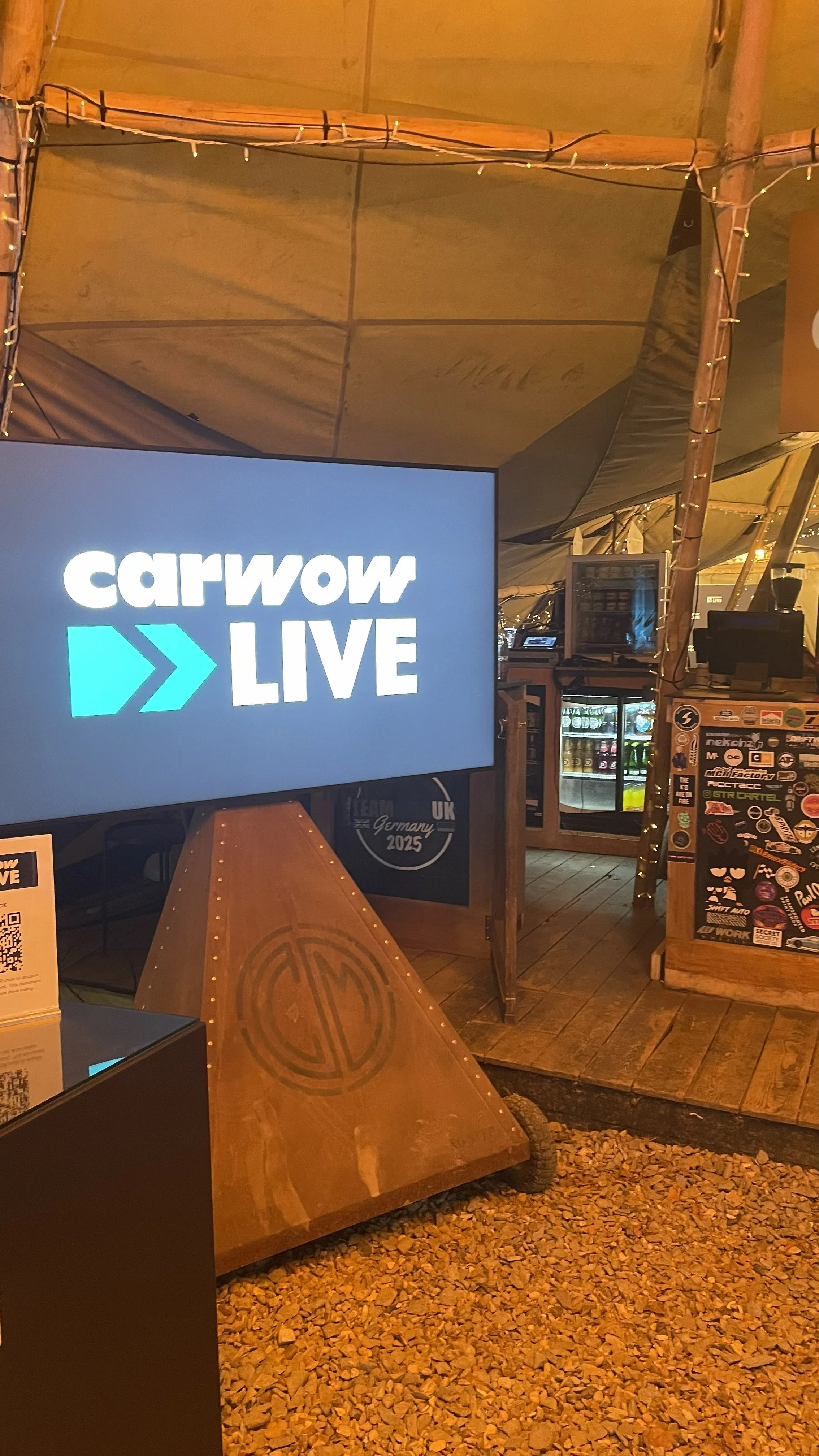 Carwow live TV on an event site