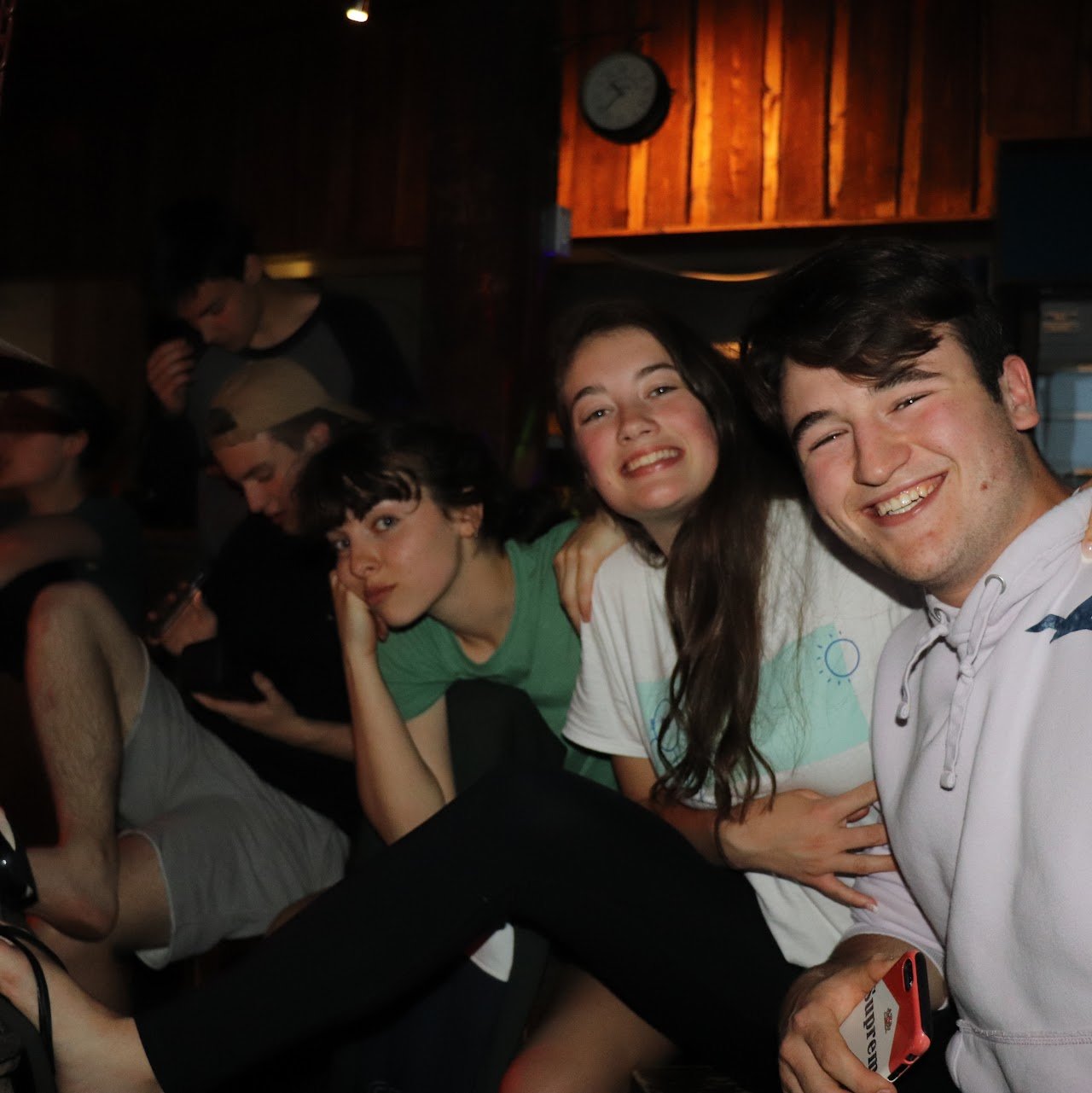 Group of friends gathered together during my first organised trip, capturing the energy and excitement of the experience.