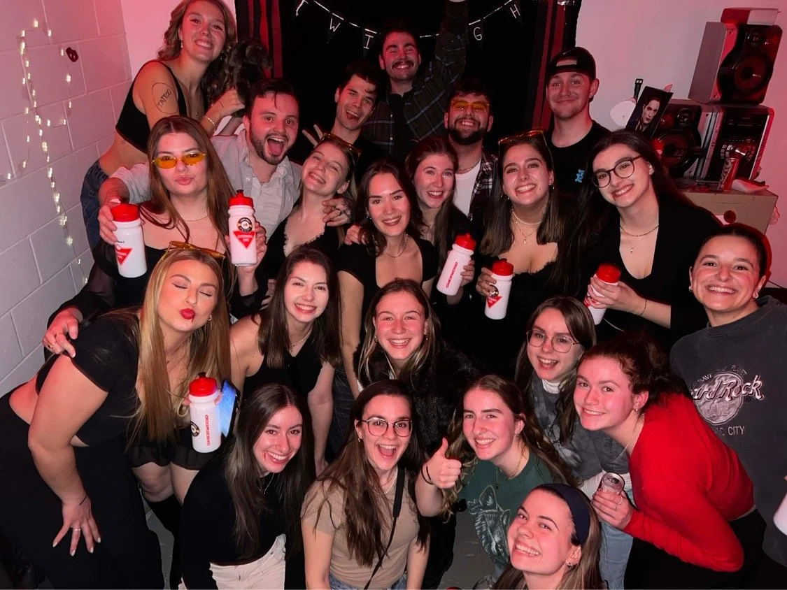 group of event participants with event team