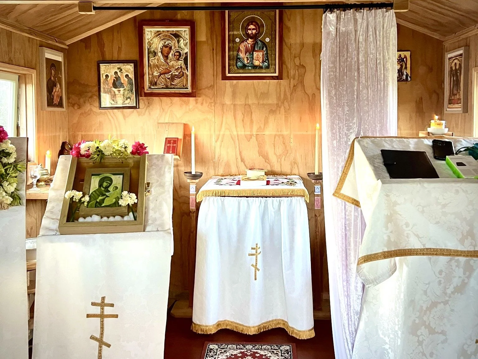 Interior of the chapel at Sts Cyprian & Justina Orthodox Church in Auckland, New Zealand
