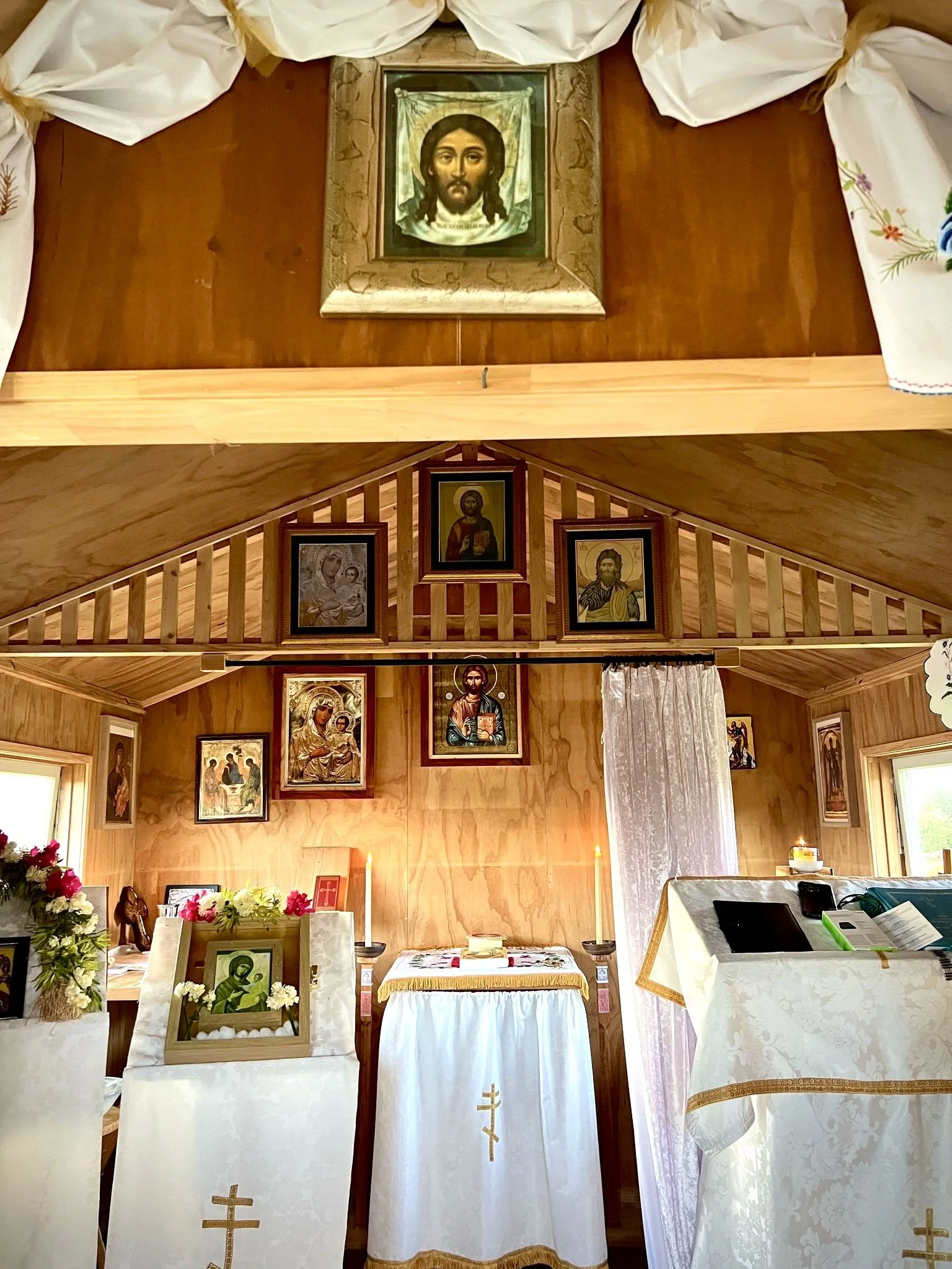 Liturgical interior of Sts Cyprian & Justina Orthodox Church in Auckland, New Zealand