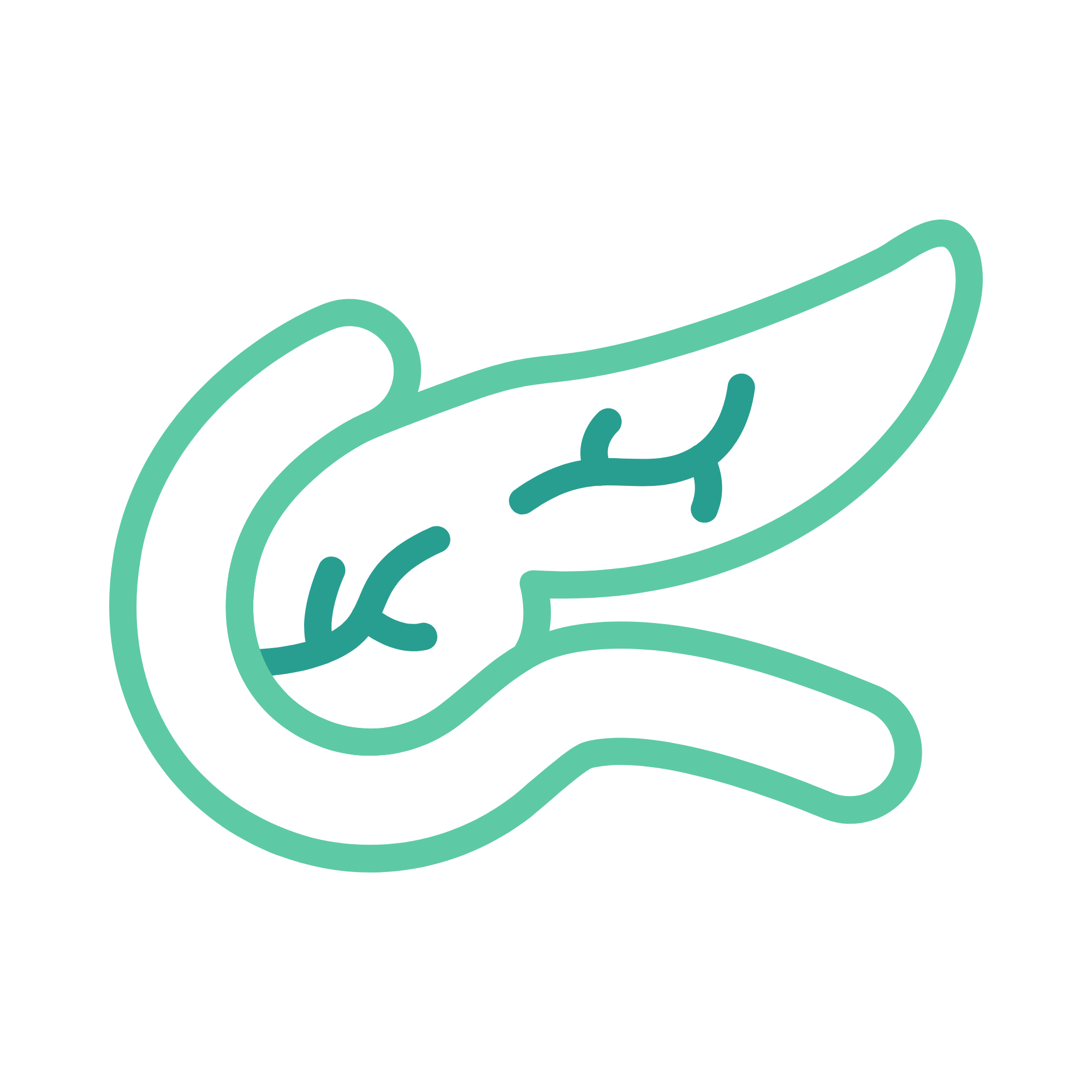 A minimalist digital illustration of a hand holding a smartphone, with the cellphone displaying an abstract pattern of squiggly lines in teal and dark green colors on a black background.