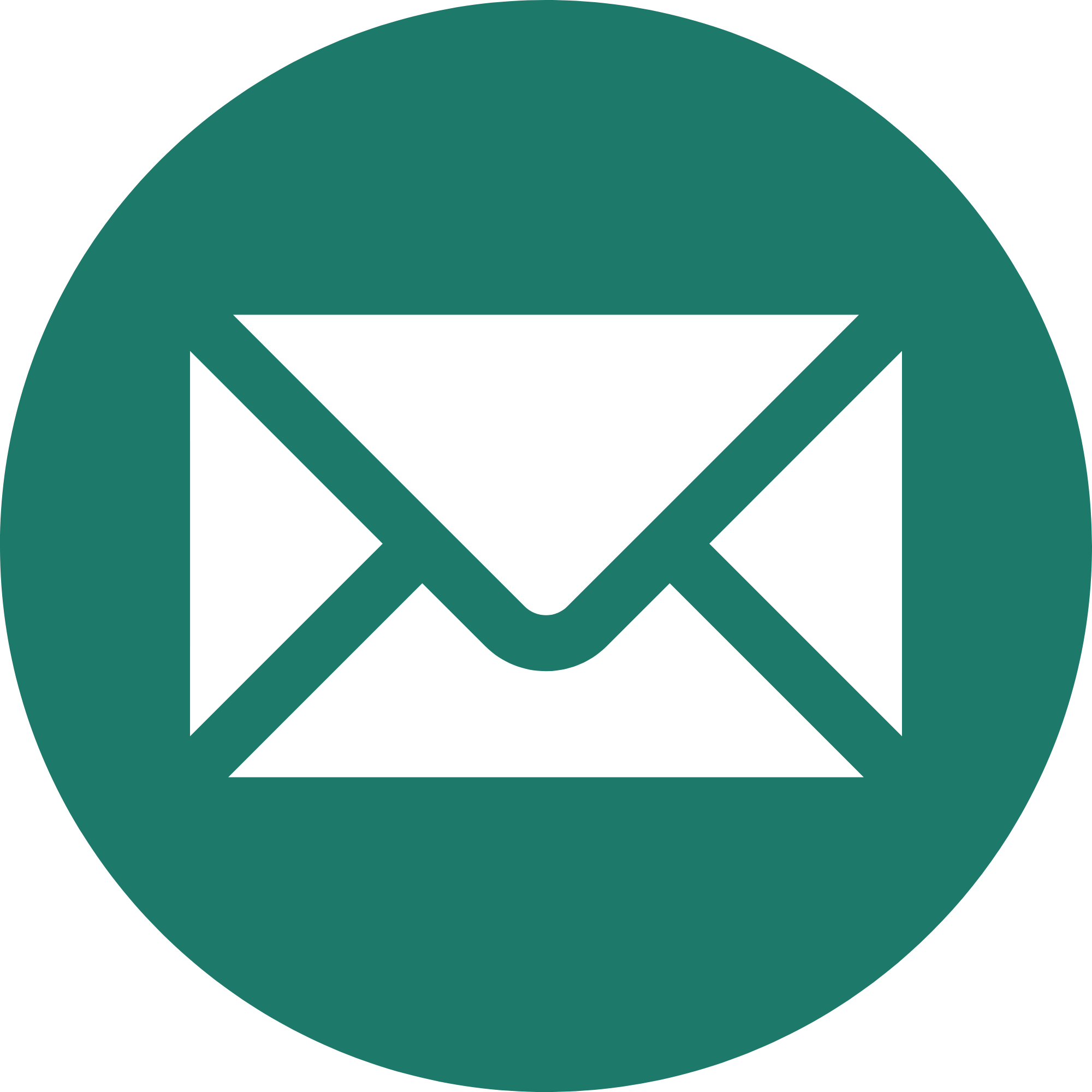 An icon of an envelope inside a green circle, an email contact icon.