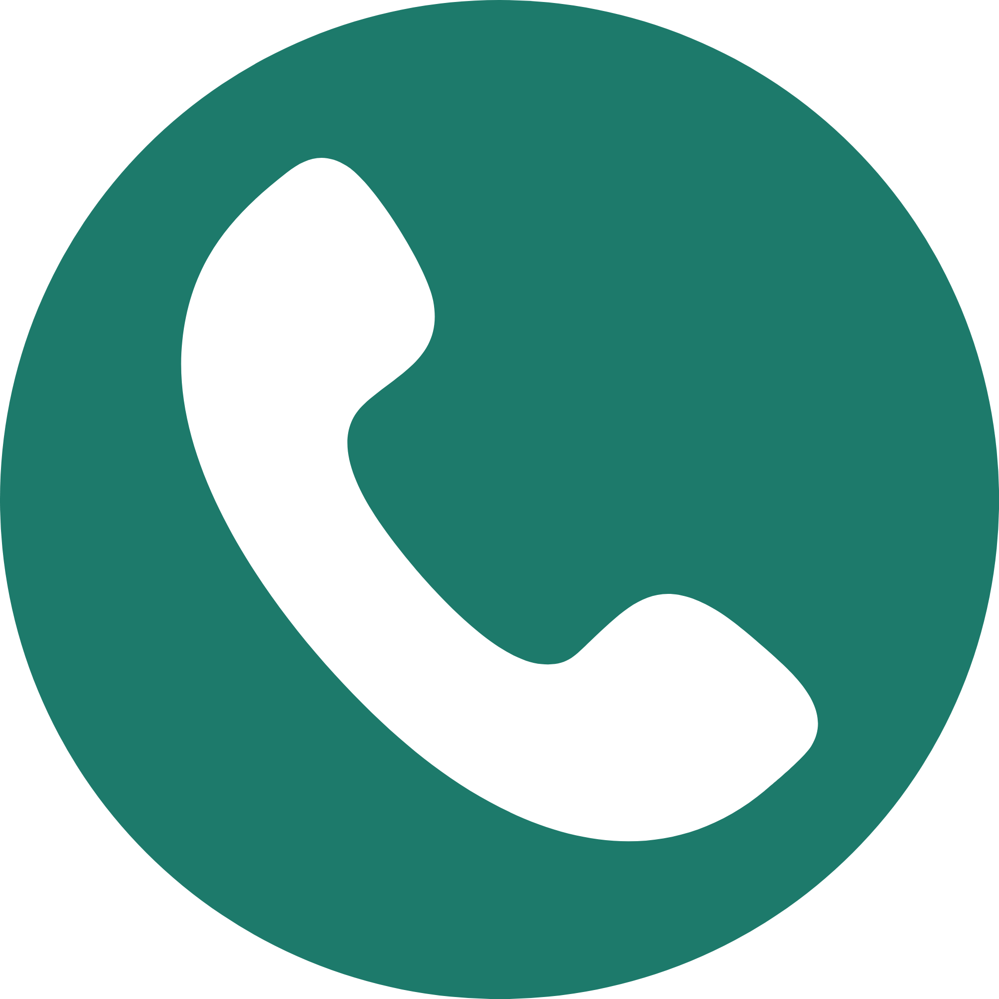 An icon of a green circle with white phone
