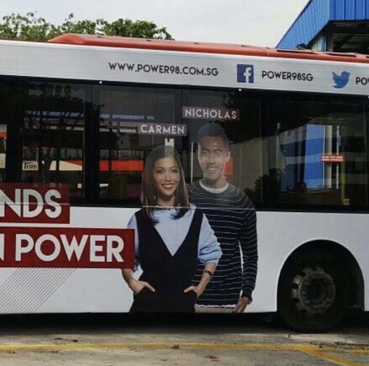Bus Ad for Power 98 Love Songs
