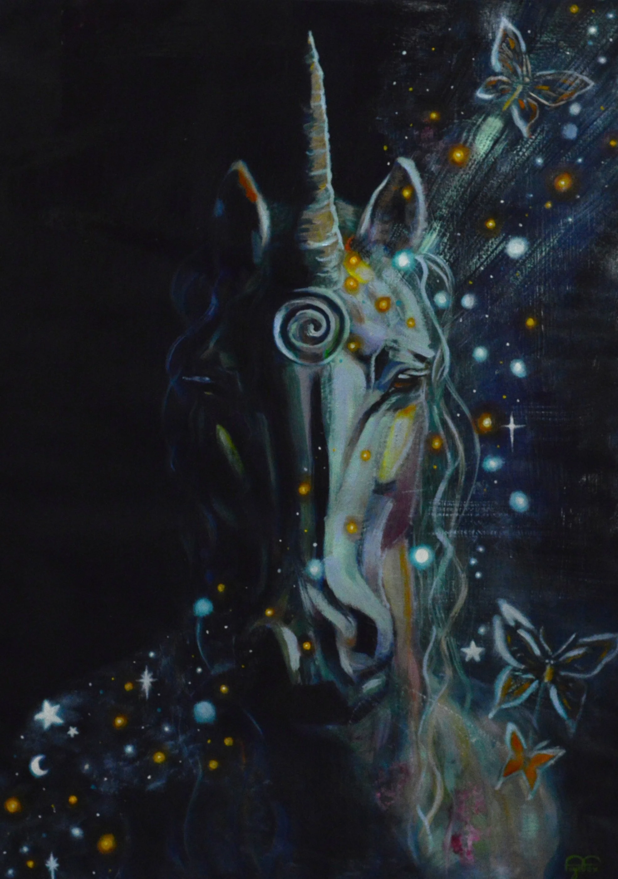 Storm Runner Unicorn painting by Faye Fox