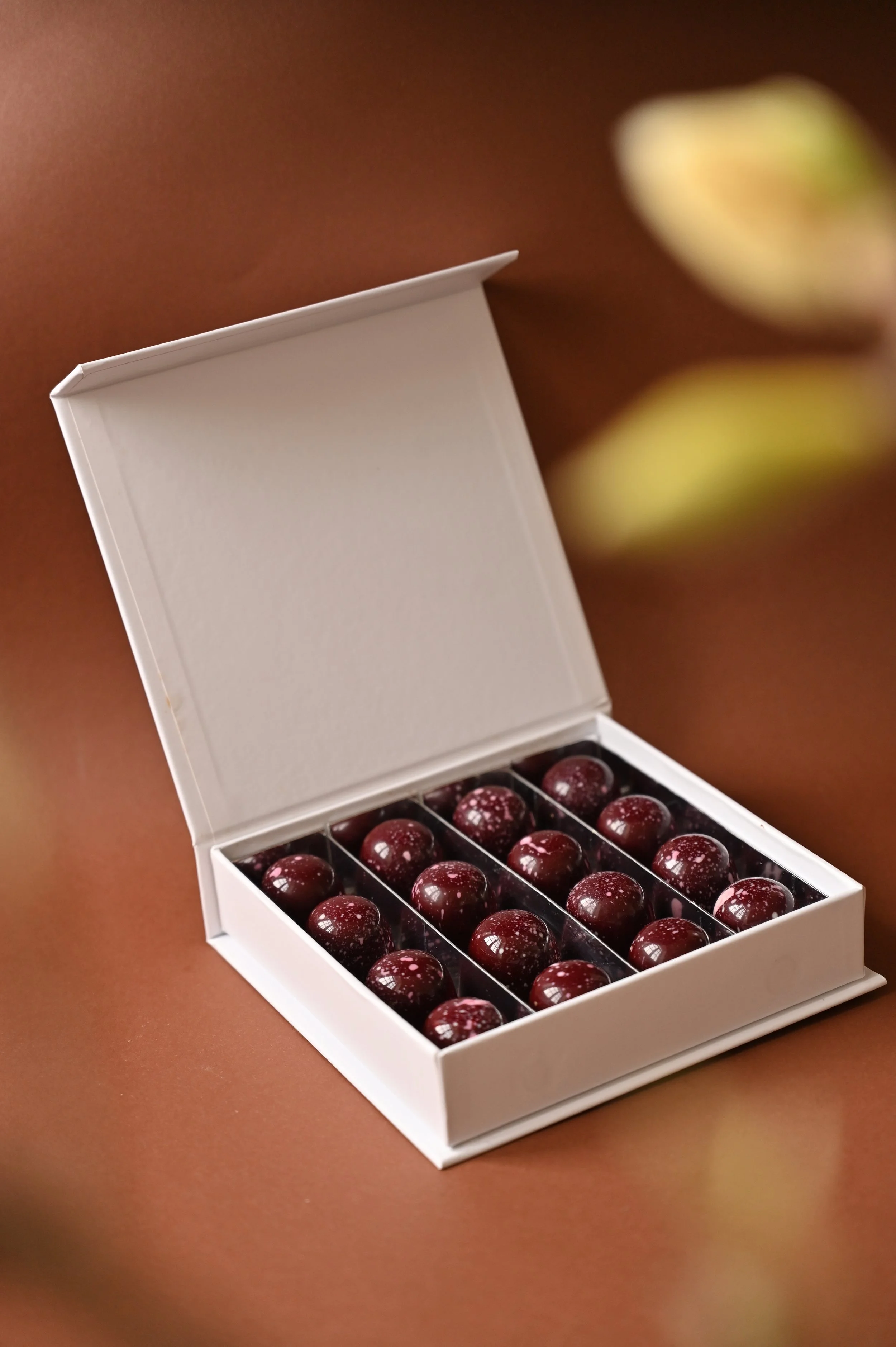 16 chocolate candy pieces