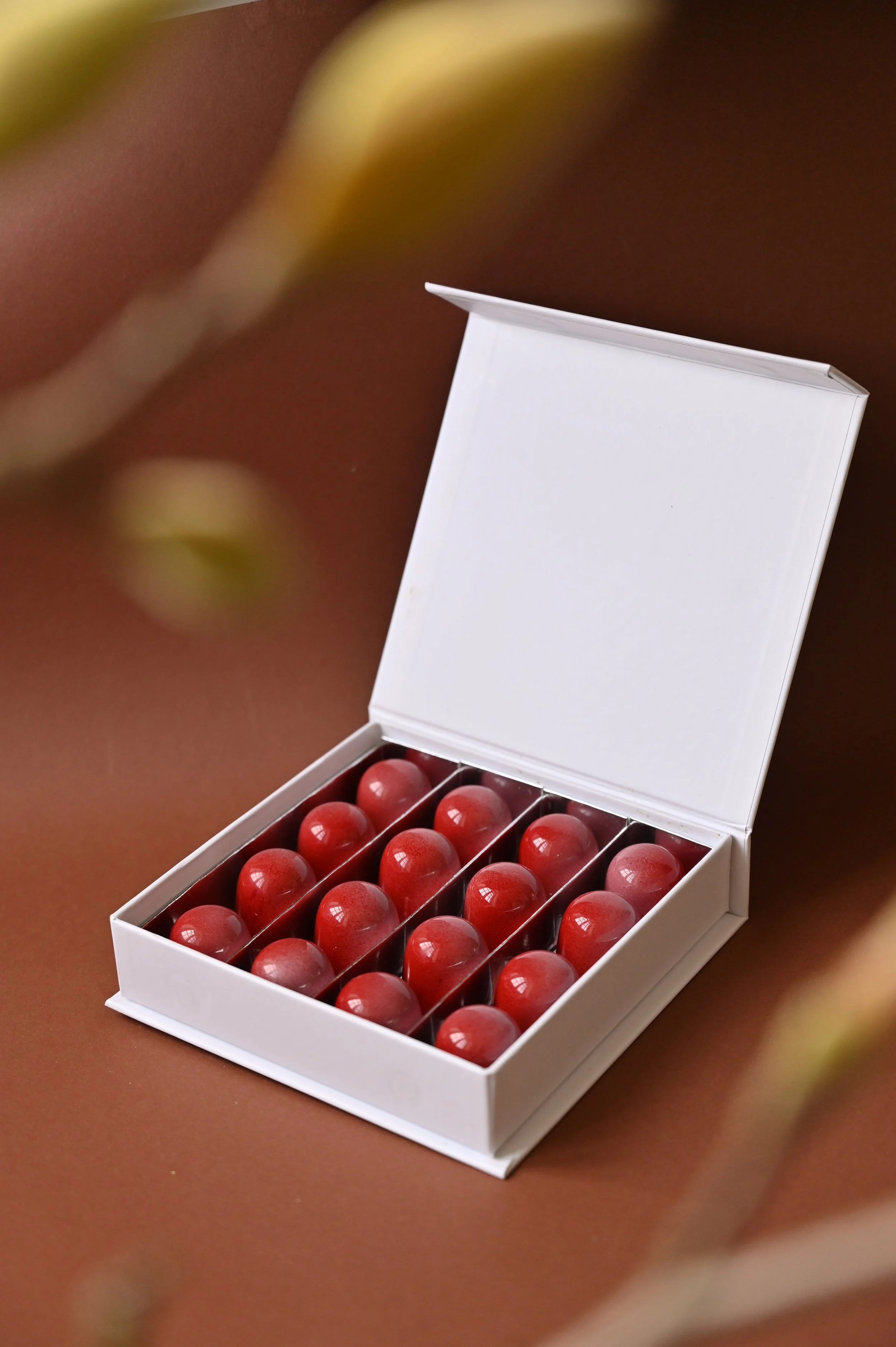 16 chocolate candy pieces