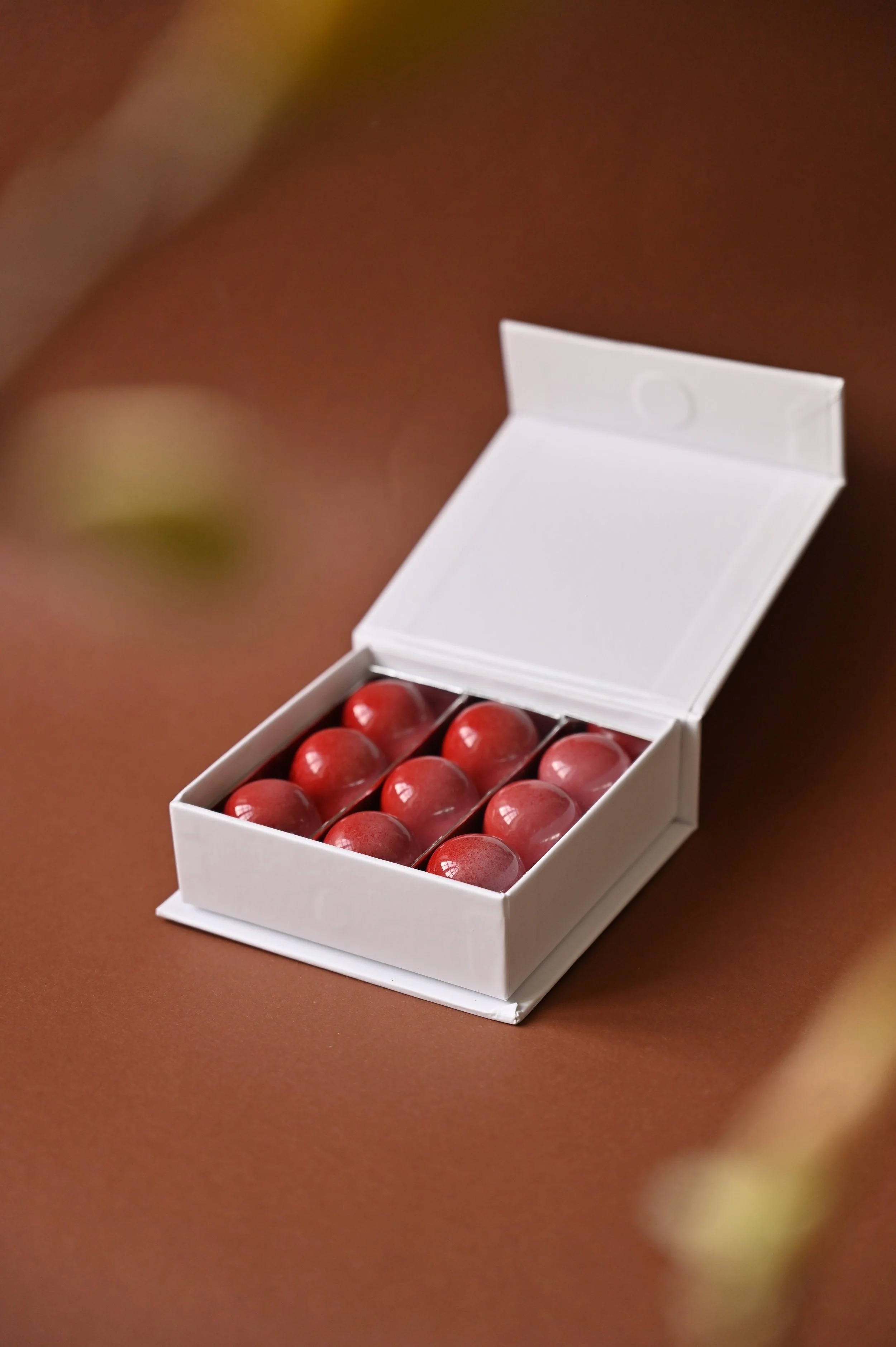 9 chocolate candy pieces