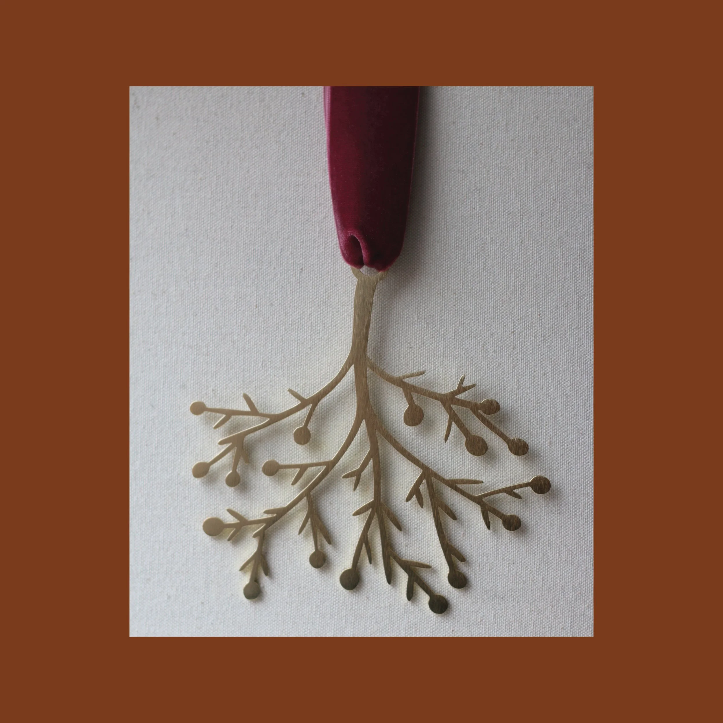 Frosted Hawthorn - Brass Wall Hanging (Ships early April)