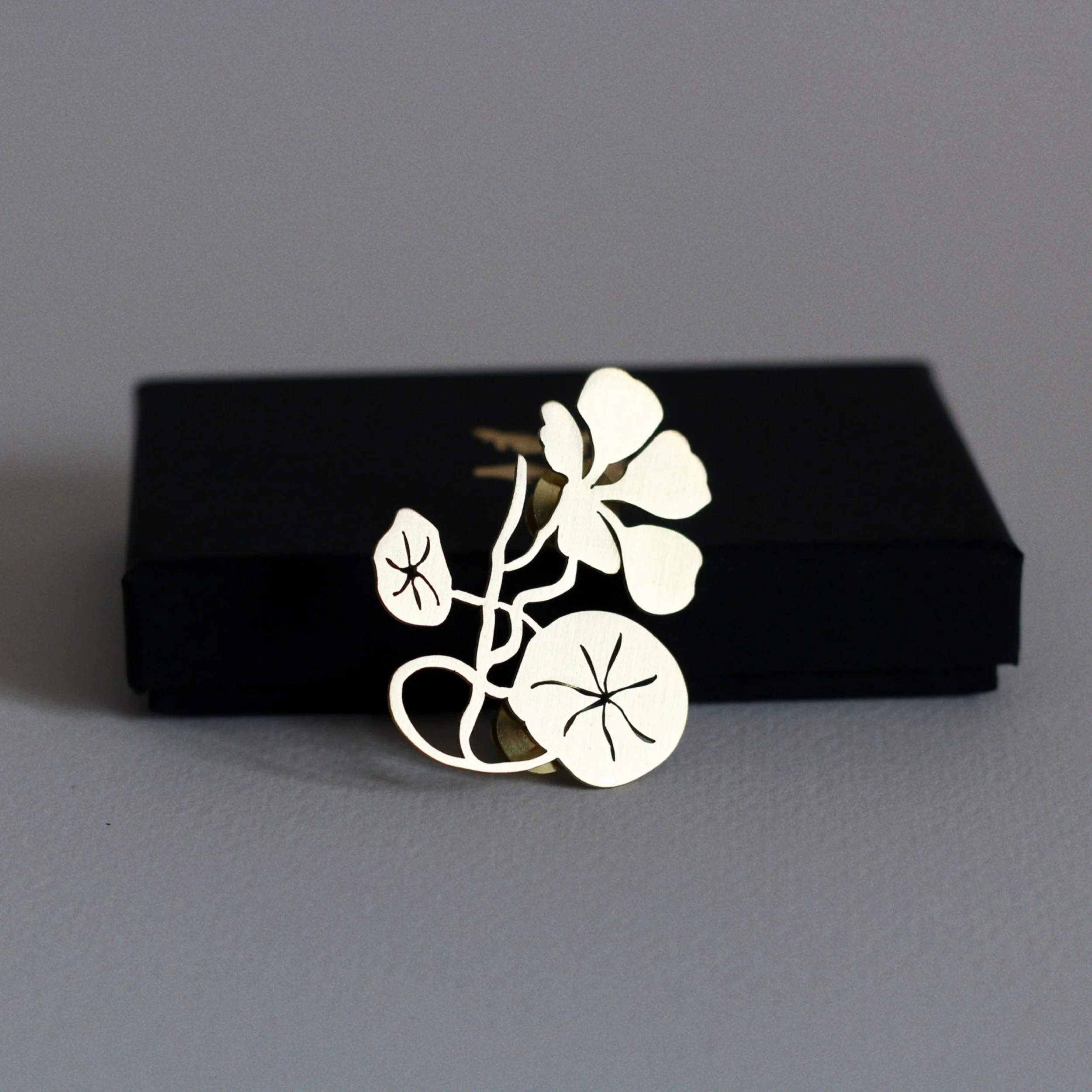 The Flourish - Nasturtium Limited Edition Brass Pin