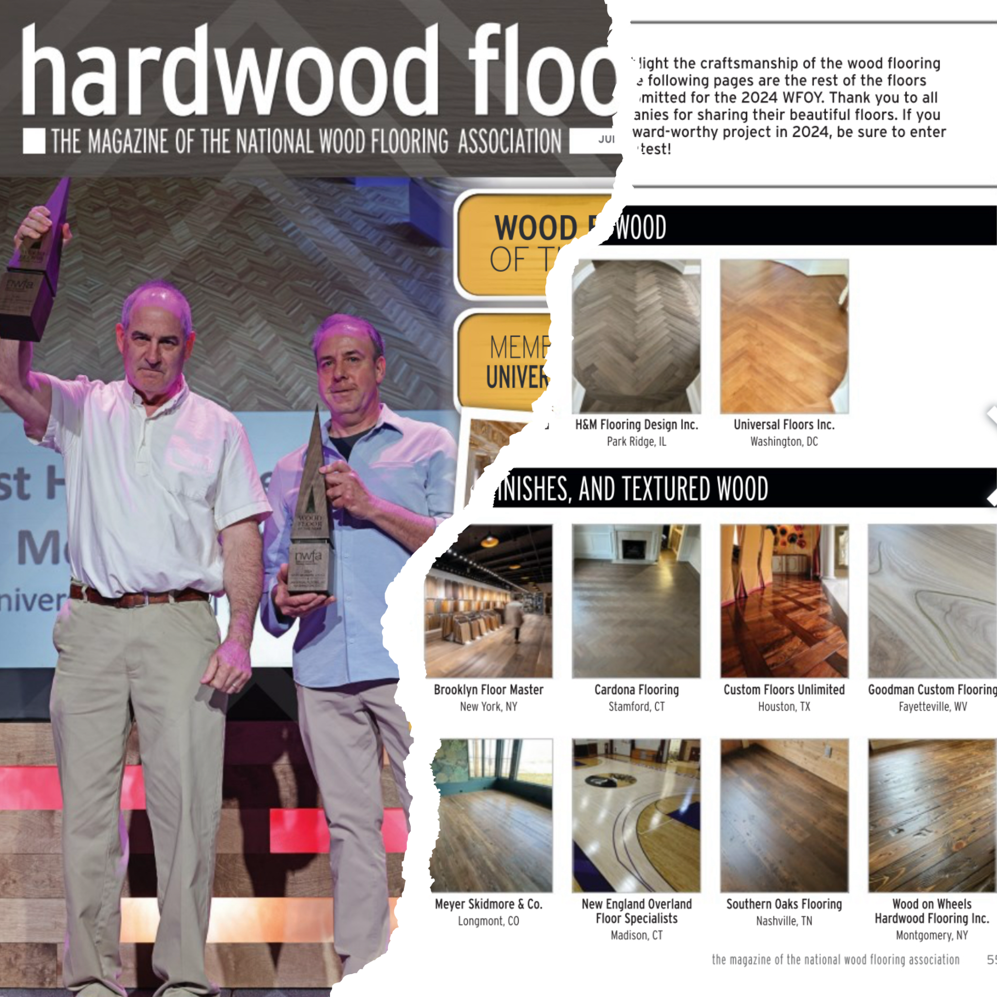 Hardwood Floors magazine featuring Goodman Custom Flooring’s Wood Floor of the Year honorable mention for texture and finish.
