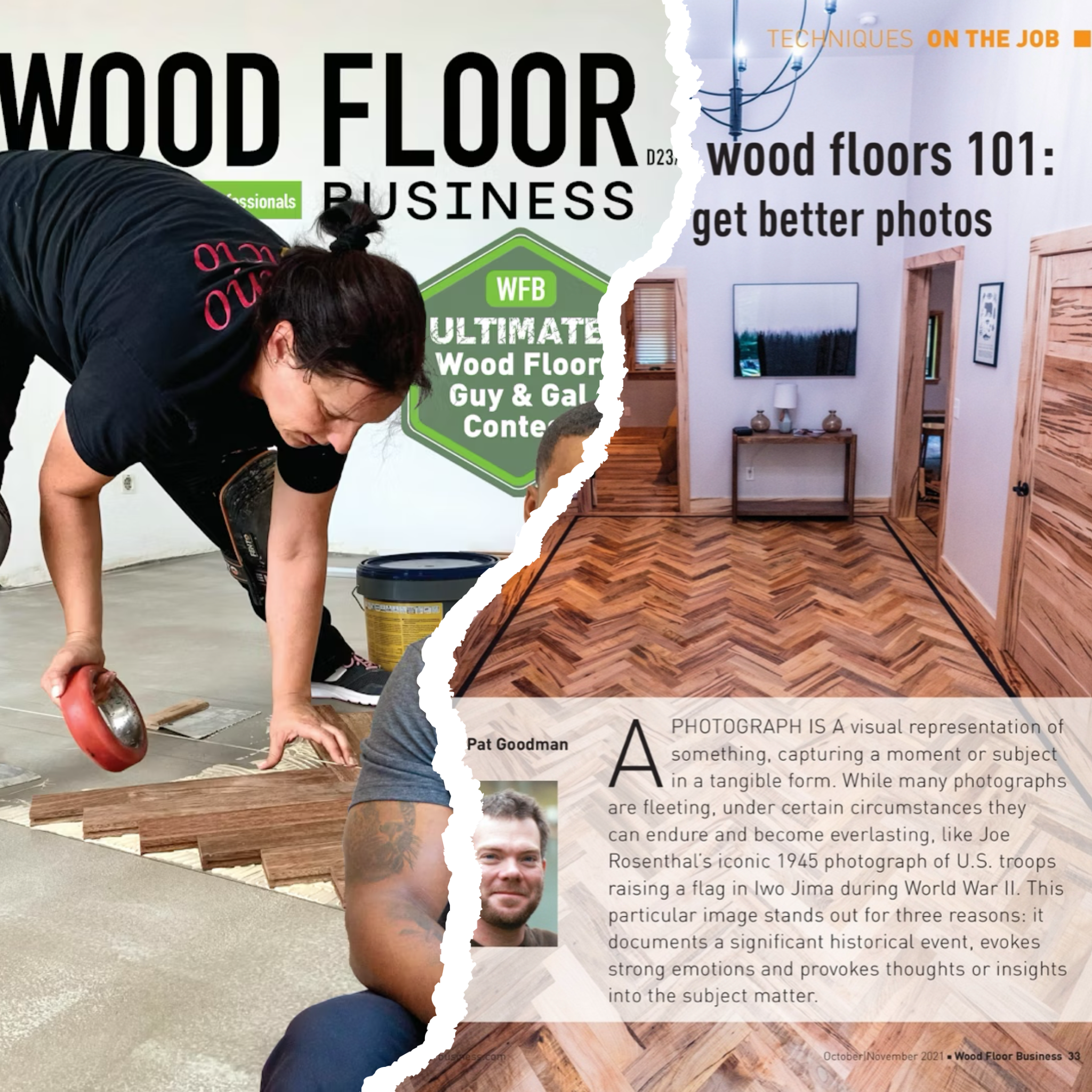 Wood Floor Business magazine featuring Pat Goodman, author of the feature article “Wood Floor Photography 101.”