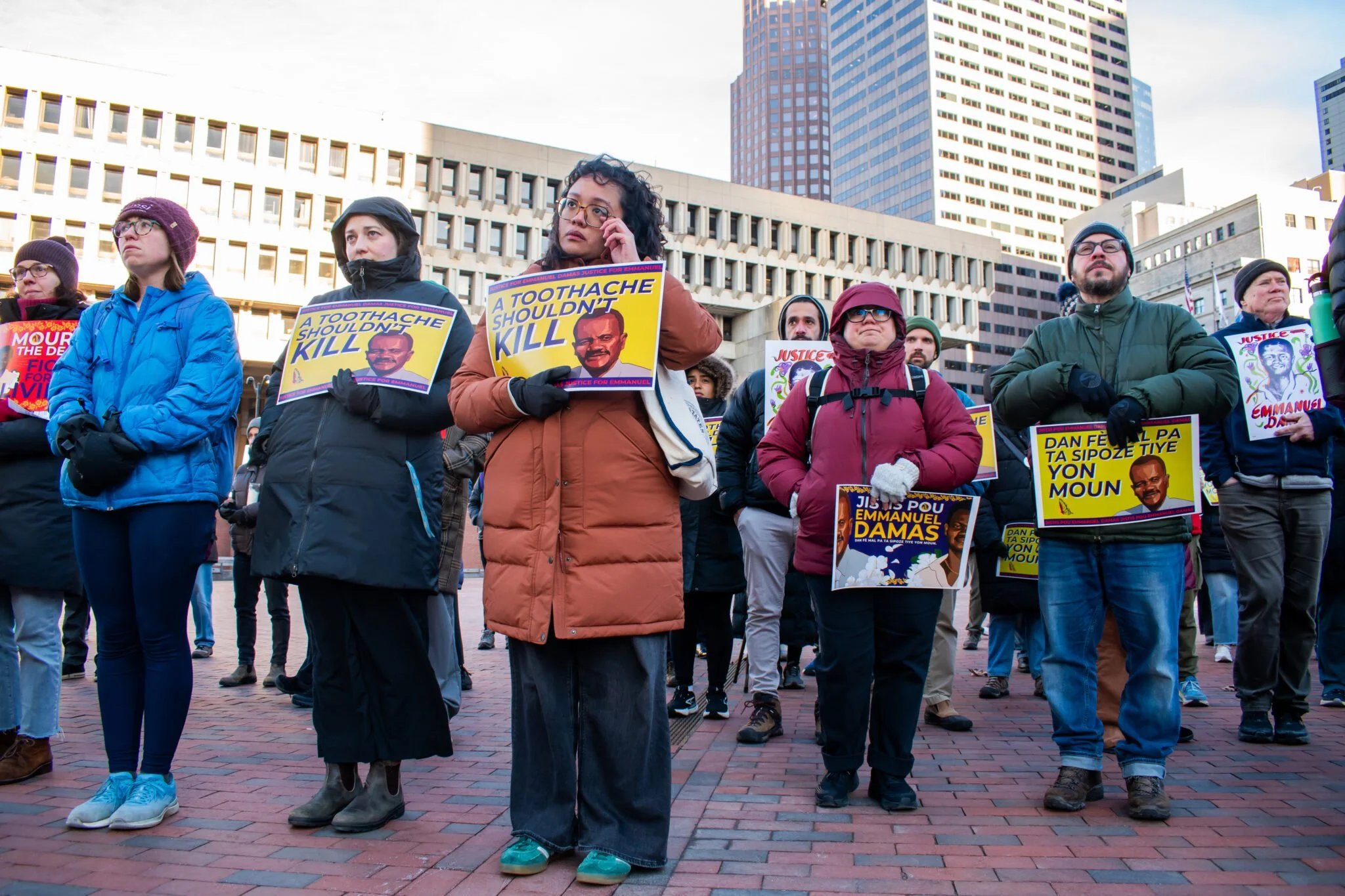 At City Hall vigil, calls for justice for Emmanuel Damas, who died while in ICE custody in Arizona