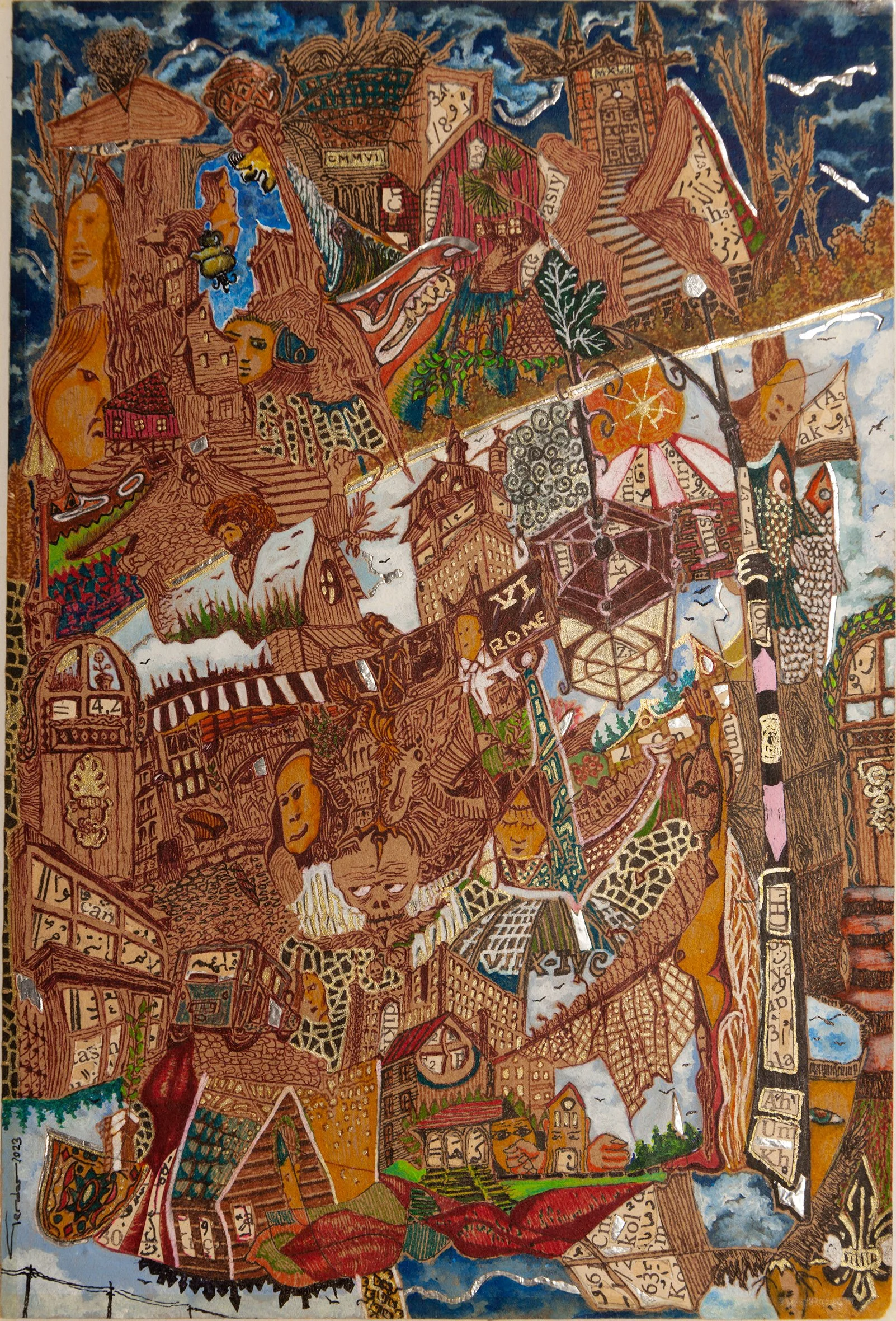Settlement · 2023 Original, Mixed media on kraft paper, A5 · 2026 Archival Pigment Print · 90x60cm